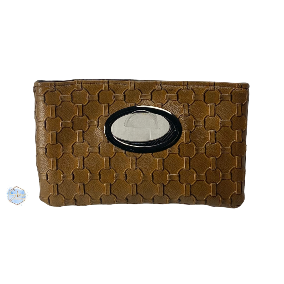 Brown Faux Leather Clutch